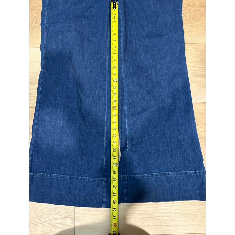 Chico's Women's Wide Leg Denim Jeans Size 2R US 12R Drawstring Dark Wash Blue - Picture 3 of 9